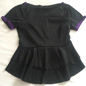 Black peplum shirt